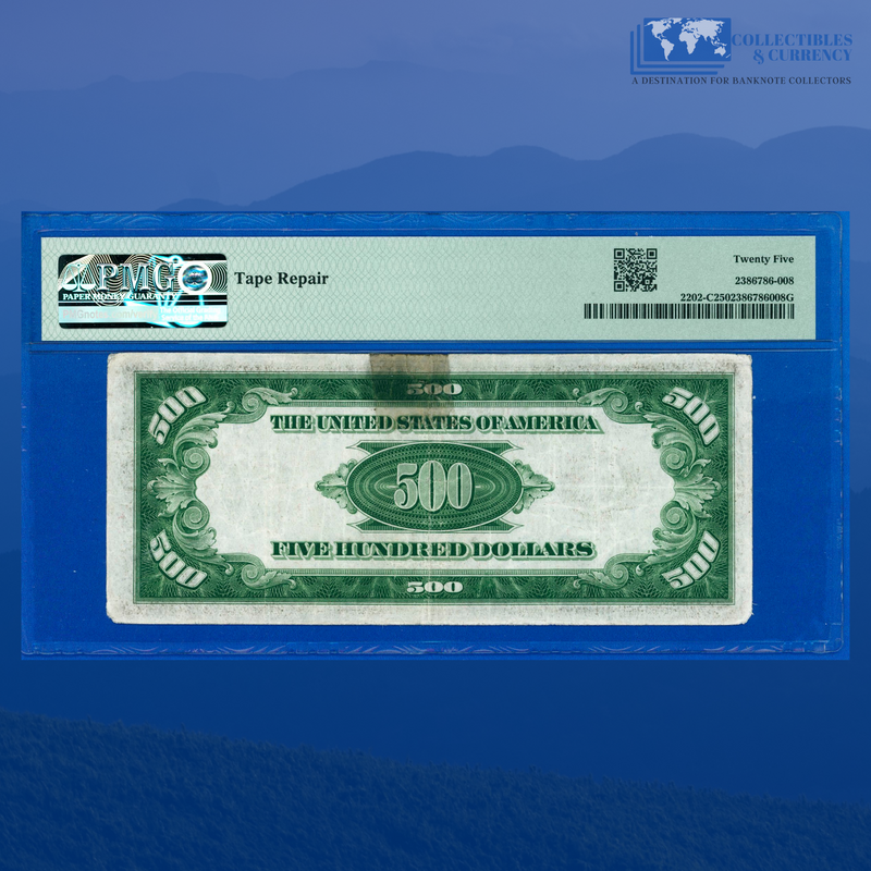 Fr.2202-B 1934A $500 Five Hundred Dollars FRN Philadelphia, PMG 25 Comment