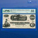 1862 $100 Confederate States Of America, CSA T-40 PF-1, PMG 55