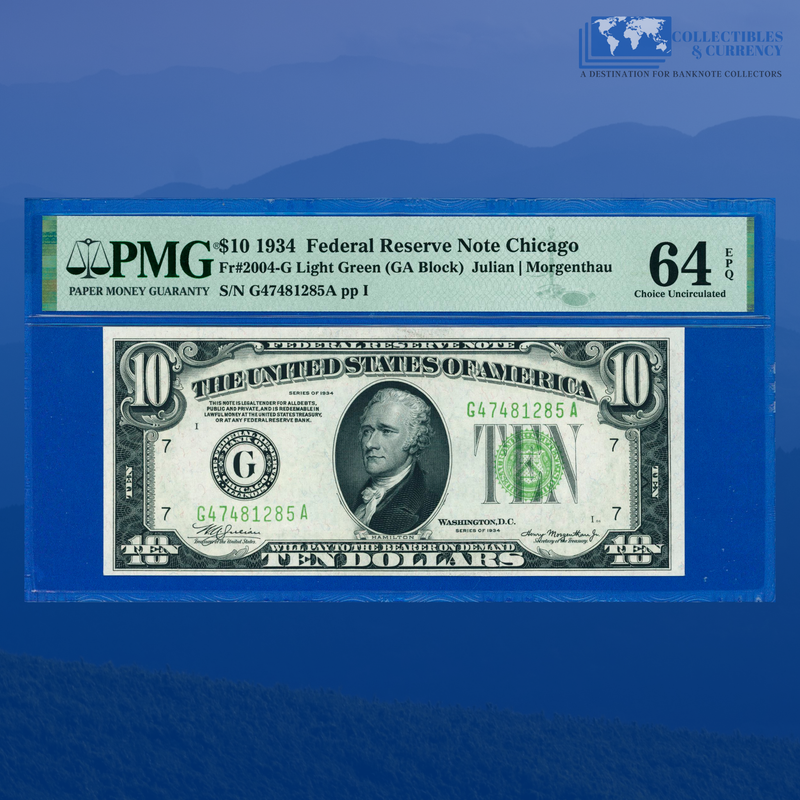 Fr.2004-D 1934 $10 Ten Dollars FRN Chicago, PMG 64 EPQ