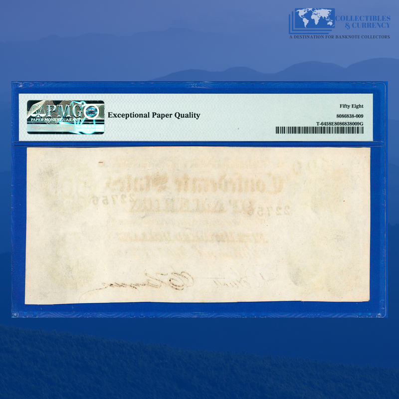 1864 $500 Confederate States Of America, CSA T-64, PMG 58 EPQ