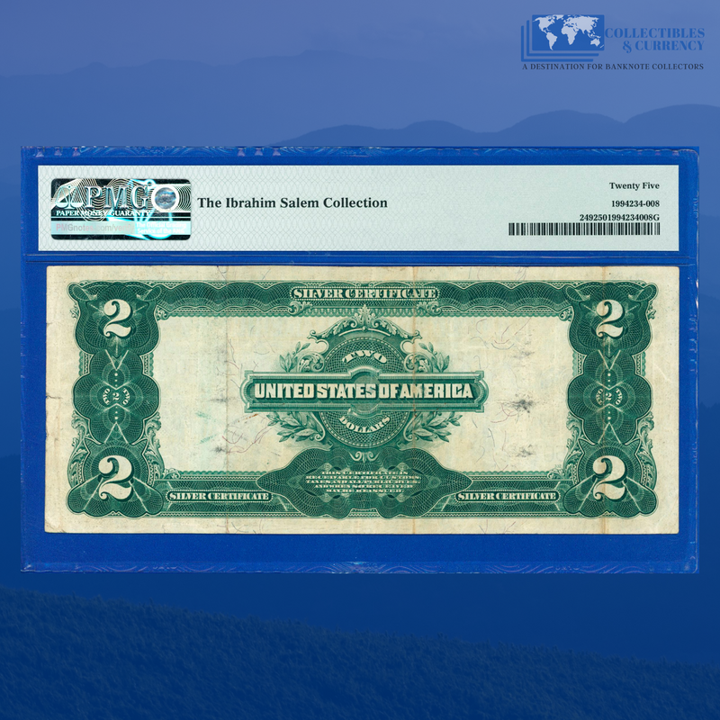 Fr.249 1899 $2 Two Dollars Silver Certificate "MINI PORTHOLE", PMG 25
