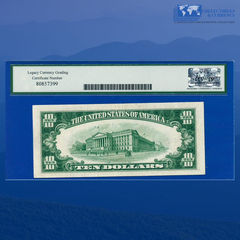 Fr.1704* 1934C $10 Ten Dollars Silver Certificate, Star Note, LCG 40 PPQ