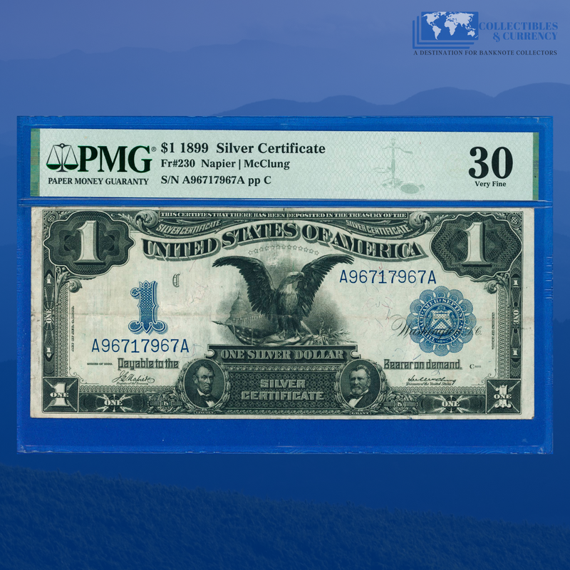 Fr.230 1899 $1 One Dollar Silver Certificate "BLACK EAGLE", PMG 30