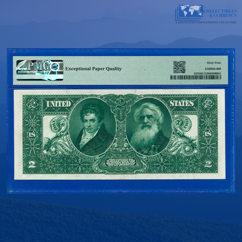 Fr.247 1896 $2 Two Dollars Silver Certificate "EDUCATIONAL NOTE", PMG 64 EPQ