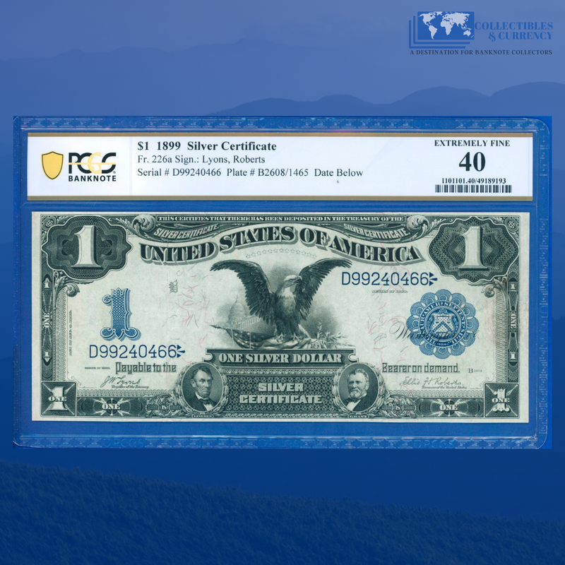 Fr.226a 1899 $1 One Dollar Silver Certificate "BLACK EAGLE", PCGS 40