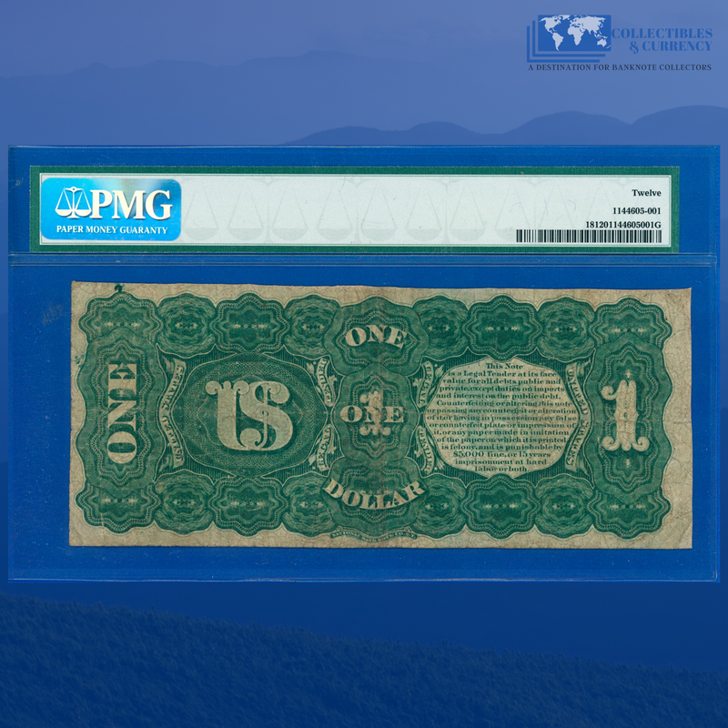 Fr.18 1869 $1 One Dollar "RAINBOW" Legal Tender Note, PMG 12