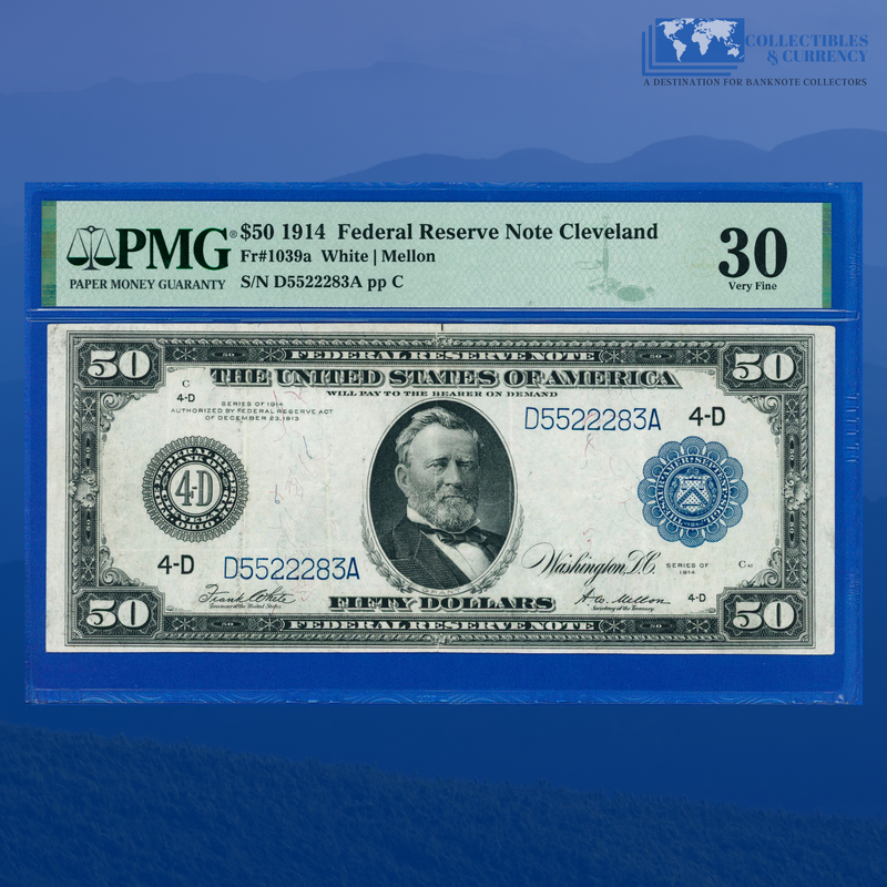 Fr.1039a 1914 $50 Fifty Dollars FRN Cleveland, PMG 30 Comment