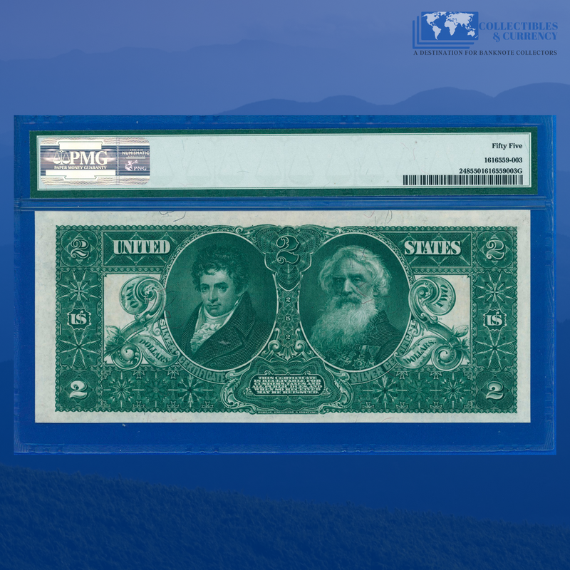 Fr.246 1896 $2 Two Dollars Silver Certificate "EDUCATIONAL NOTE", PMG 55