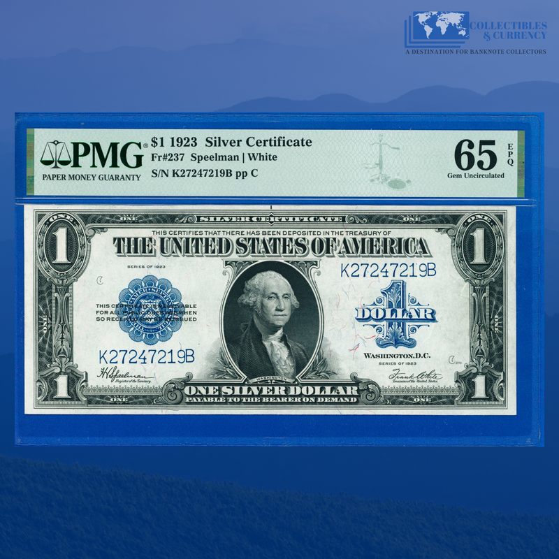 Fr.237 1923 $1 One Dollar Silver Certificate "HORSEBLANKET", PMG 65 EPQ