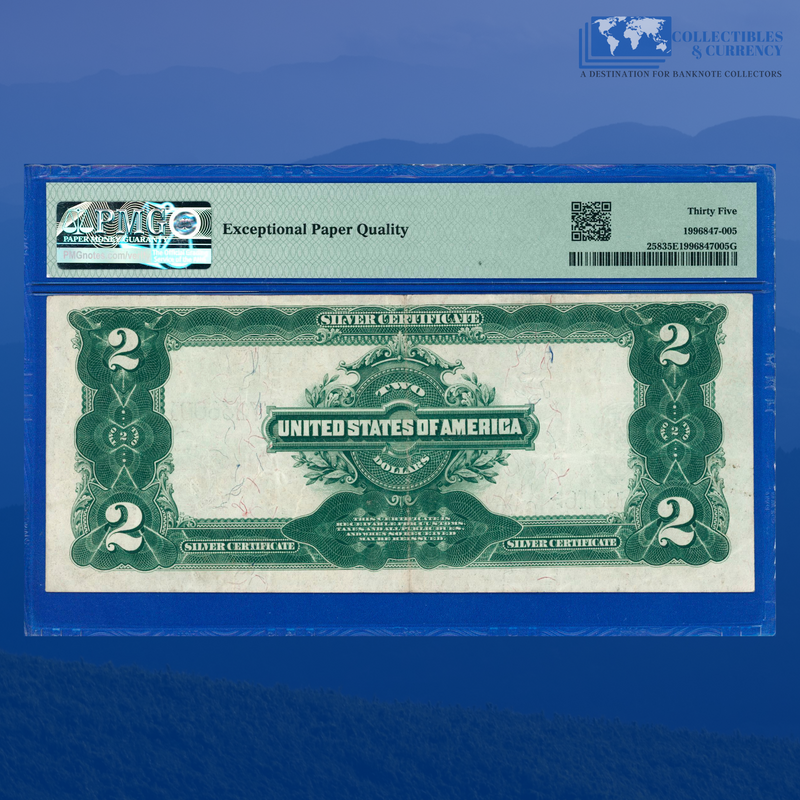 Fr.258 1899 $2 Two Dollars Silver Certificate "MINI PORTHOLE", PMG 35 EPQ