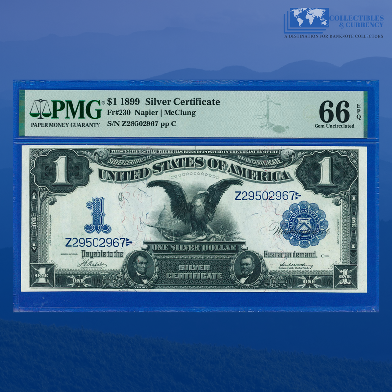 Fr.230 1899 $1 One Dollar Silver Certificate "BLACK EAGLE", PMG GEM