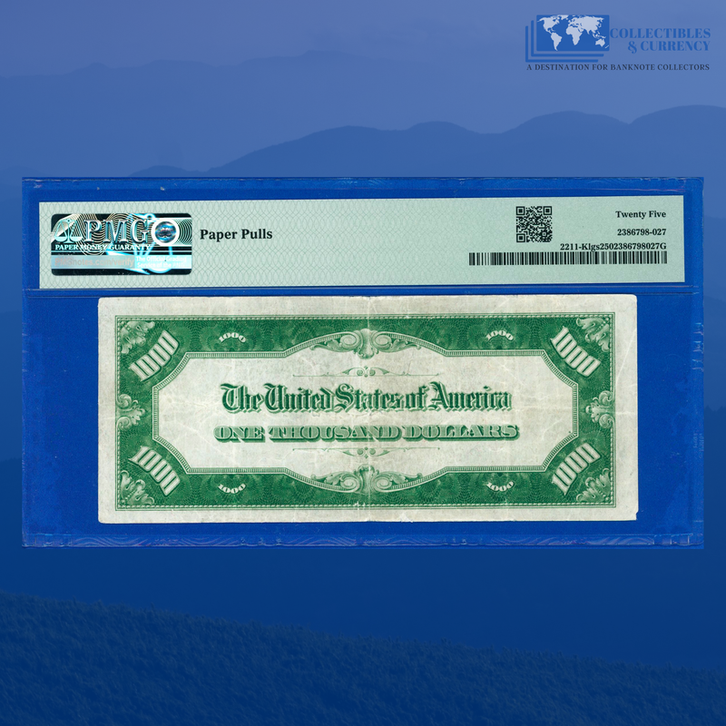 Fr.2211-K 1934 $1000 One Thousand Dollars FRN Dallas, Three Digits, PMG 25 Comment