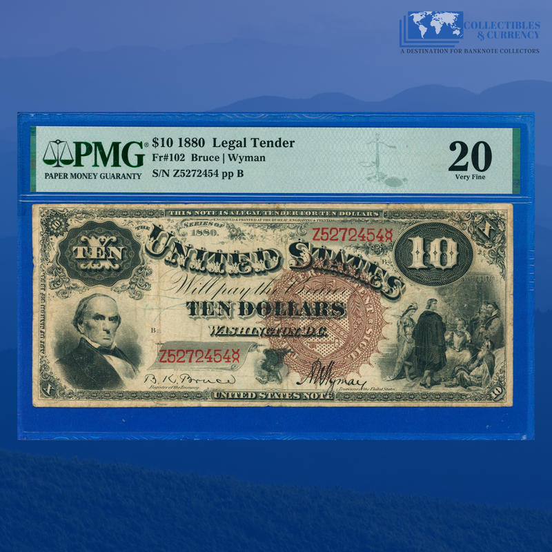 Fr.102 1880 $10 Ten Dollars "Jackass" Legal Tender Note, PMG 20