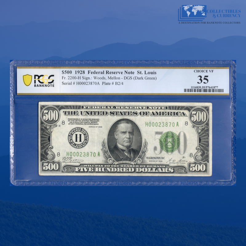 Fr.2200-H 1934A $500 Five Hundred Dollars FRN St.Louis, PCGS 35 Comment