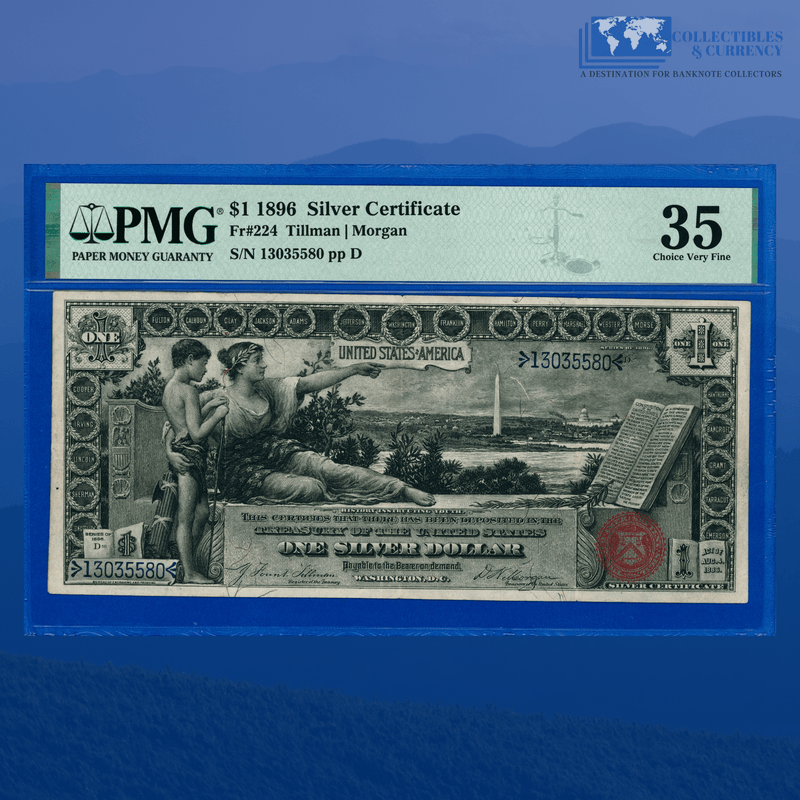 Copy of Fr.224 1896 $1 One Dollar Silver Certificate "EDUCATIONAL NOTE", PMG 30 Comment