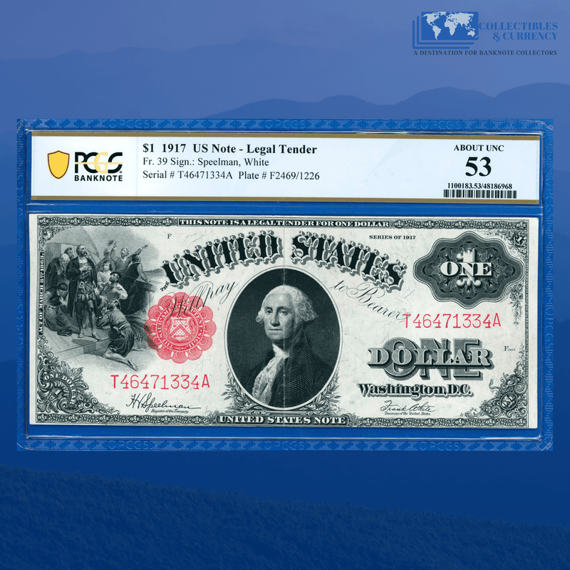 Copy of Fr.39 1917 $1 One Dollar Bill "SAWHORSE REVERSE" Legal Tender Note, PCGS 25