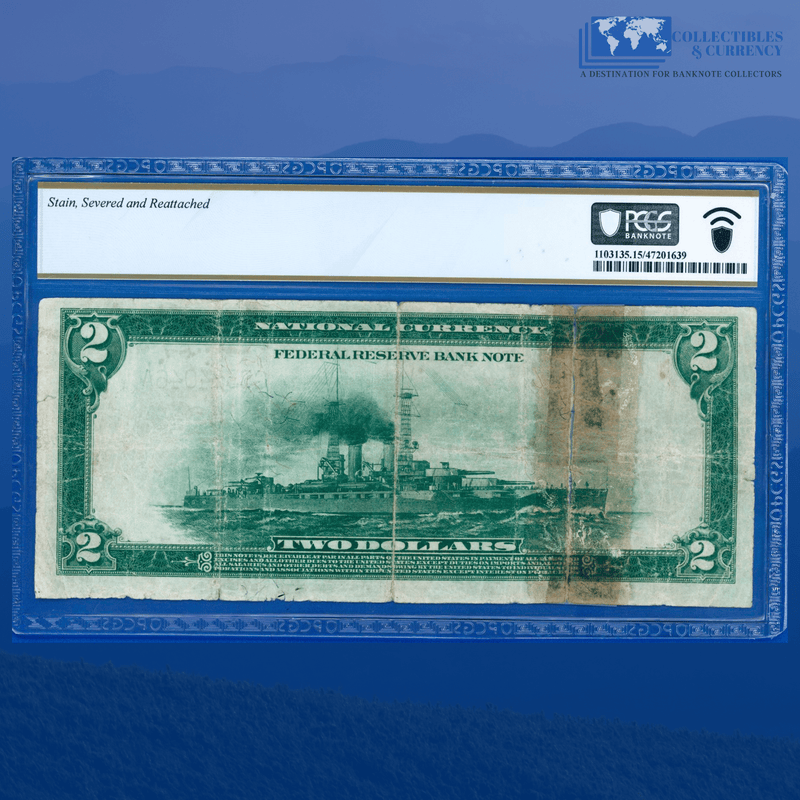 Copy of Fr.758 1918 $2 Two Dollars FRBN Cleveland "BATTLESHIP", PCGS 30 PPQ