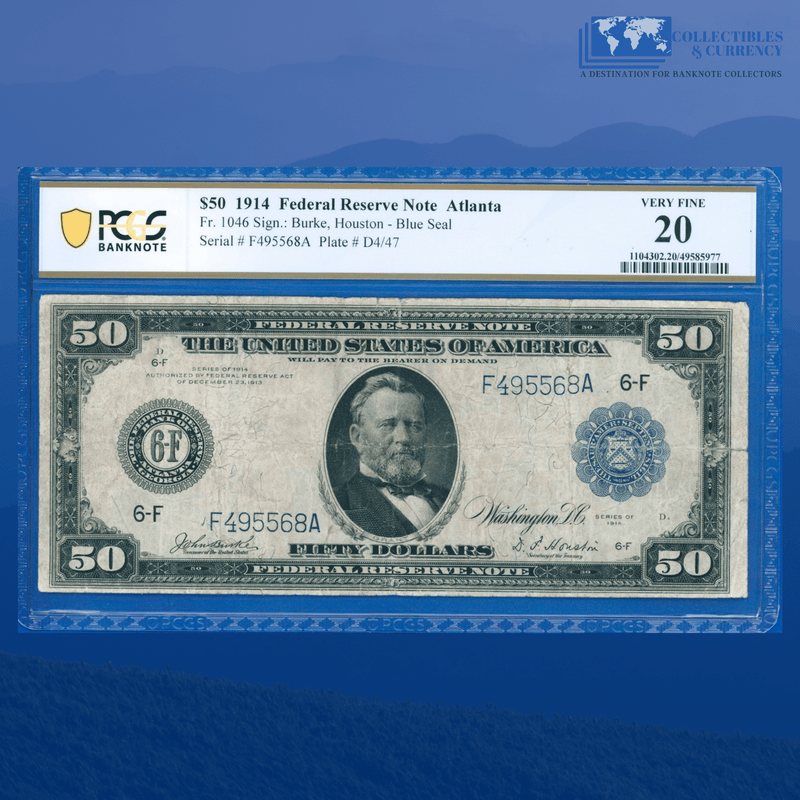 Fr.1046 1914 $50 Fifty Dollars FRN Atlanta, PCGS 20 Comment