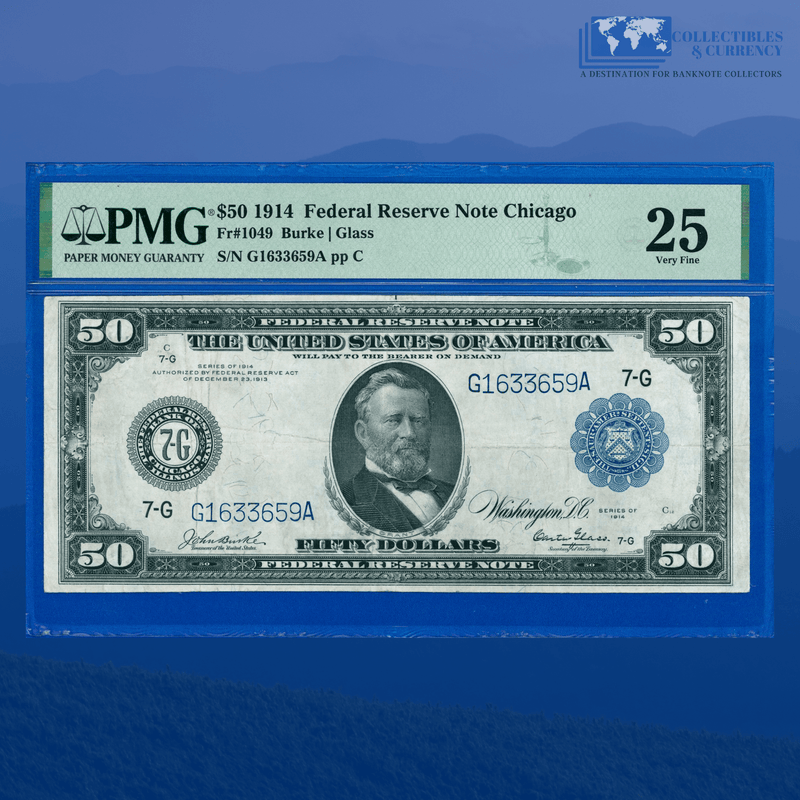 Fr.1049 1914 $50 Fifty Dollars FRN Chicago, PMG 25
