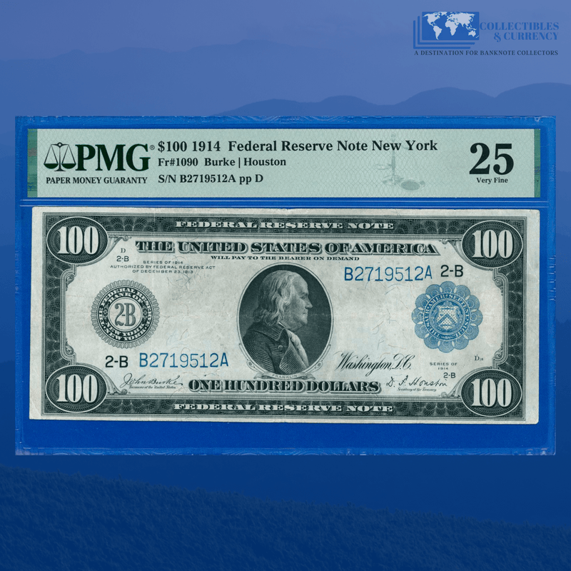 Fr.1099 1914 $100 One Hundred Dollars FRN New York, PMG 25