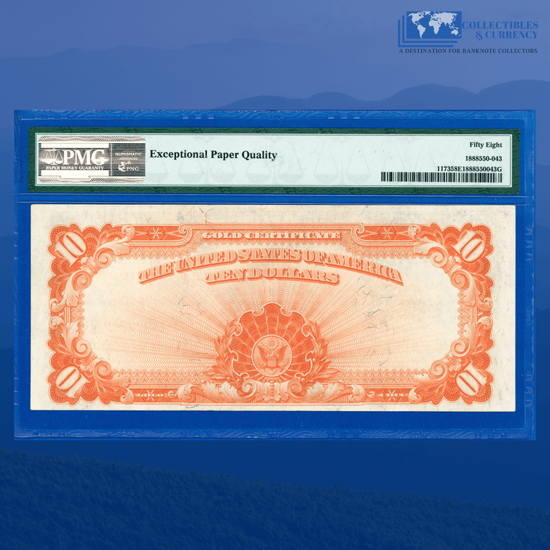 Fr.1173 1922 $10 Ten Dollars Gold Certificate "HILLEGAS NOTE", PMG 58 EPQ