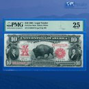 Fr.121m 1901 $10 Ten Dollars Mule "BISON" Legal Tender Note, PMG 25