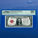 Fr.1500 1928 $1 One Dollar Bill "FUNNYBACK" Legal Tender Note, PMG 58 EPQ