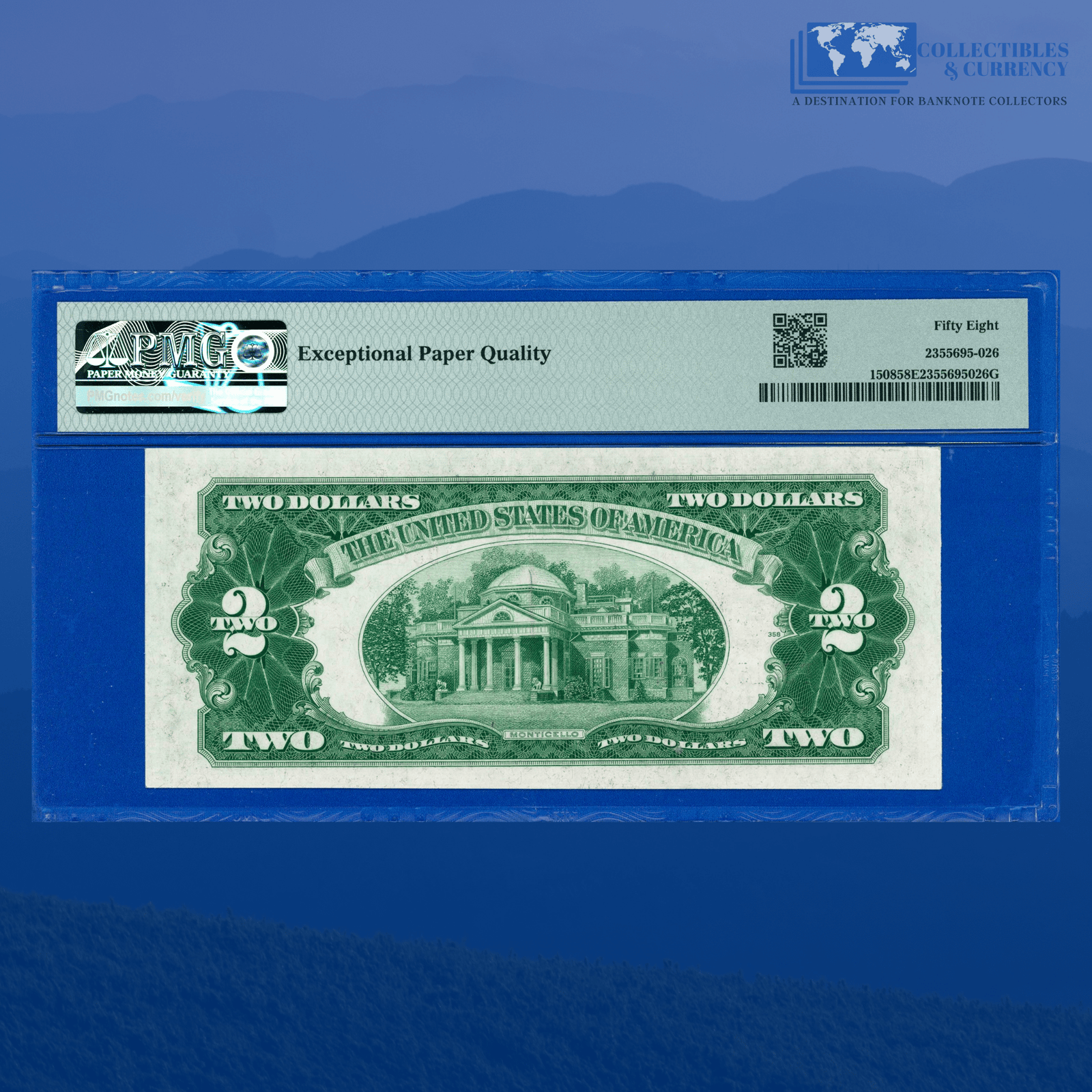 Fr.1508 1928G $2 Two Dollars Legal Tender Note, PMG 58 EPQ