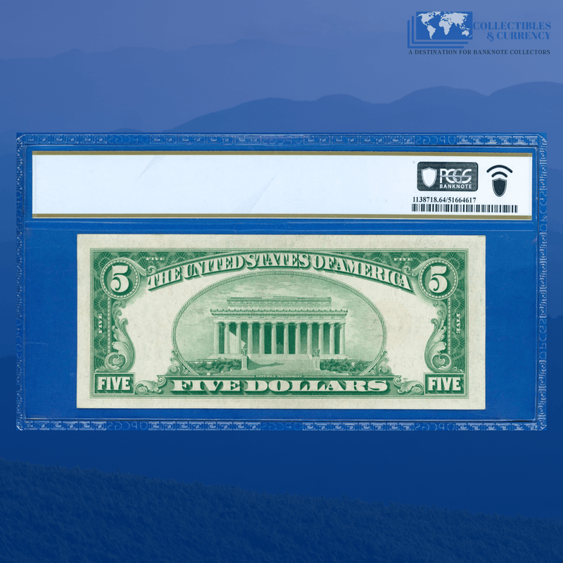Fr.1526 1928A $5 Five Dollars Legal Tender Note, C/A Block, PCGS 64