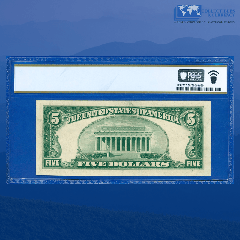 Fr.1531 1928F $5 Five Dollars Legal Tender Note, I/A Block, PCGS 58 PPQ