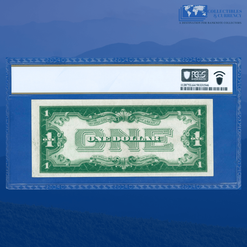 Fr.1601 1928A $1 One Dollar Silver Certificate "FUNNYBACK", H/A Block, PCGS 64