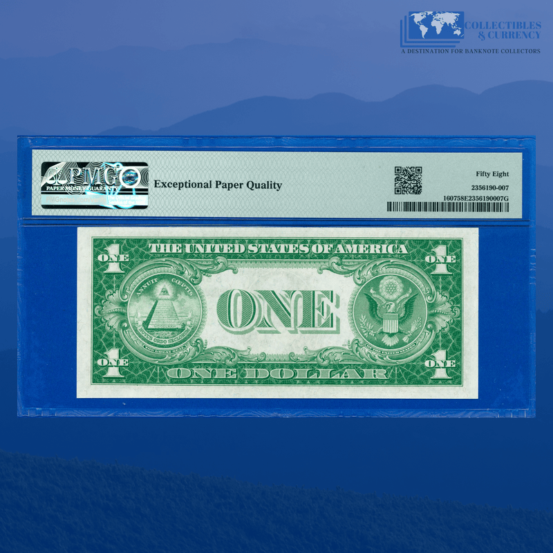 Fr.1607 1935 Plain Double Date $1 Silver Certificate, B/A Block, PMG 58 EPQ