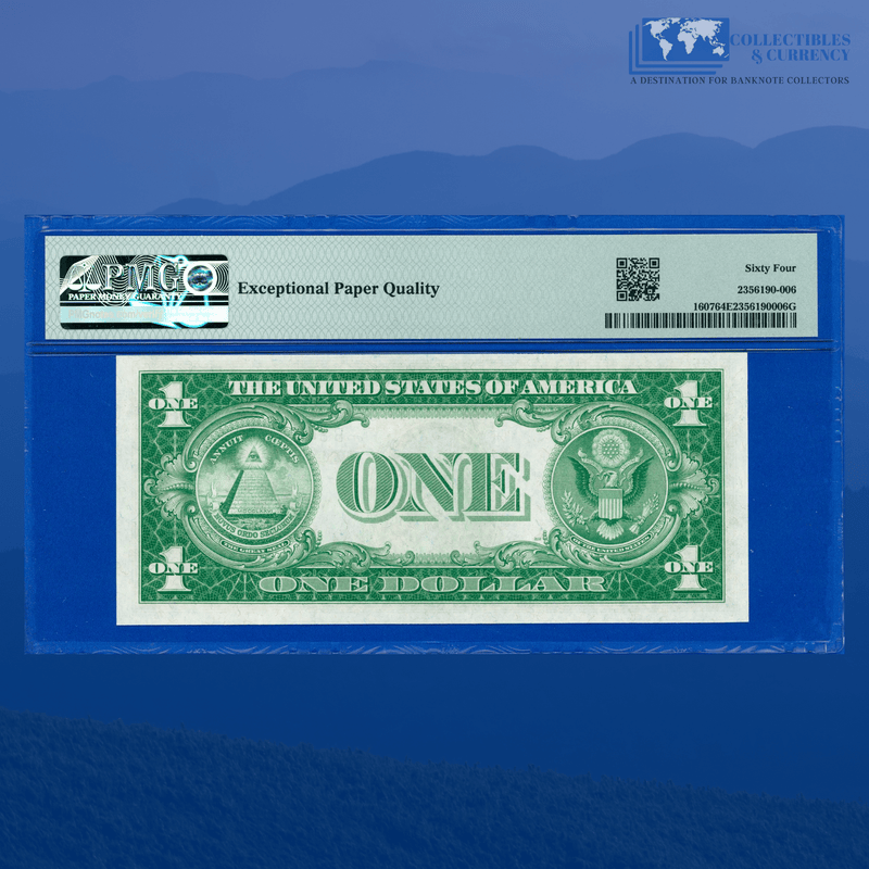 Fr.1607 1935 Plain Double Date $1 Silver Certificate, B/A Block, PMG 64 EPQ