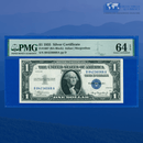 Fr.1607 1935 Plain Double Date $1 Silver Certificate, B/A Block, PMG 64 EPQ