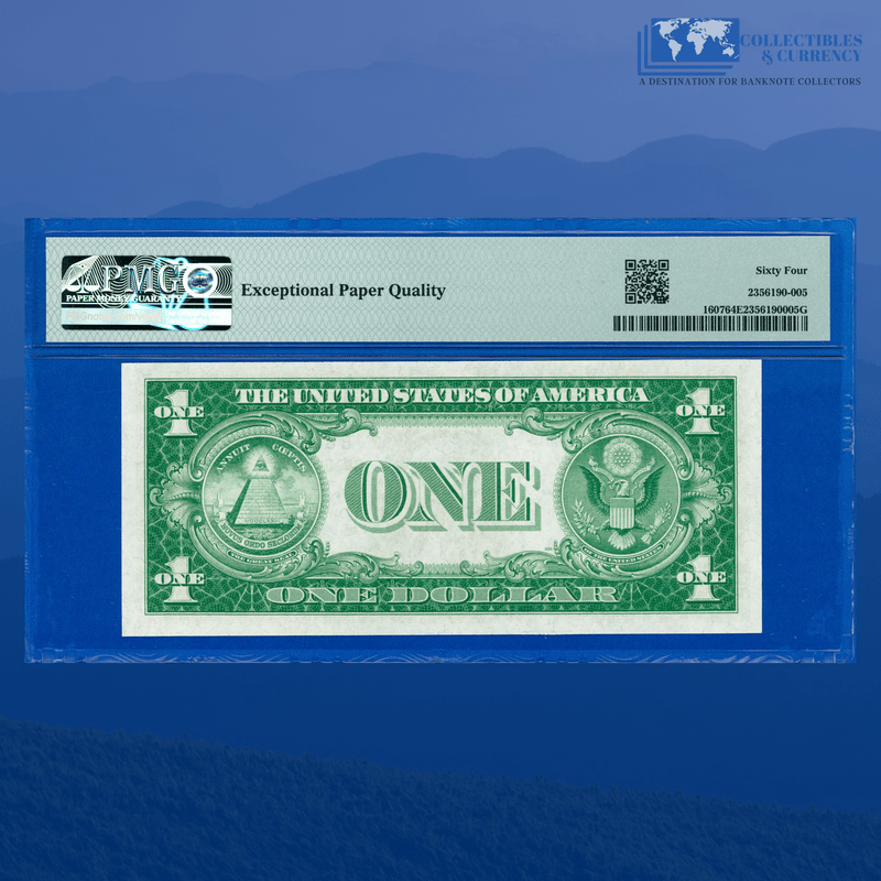 Fr.1607 1935 Plain Double Date $1 Silver Certificate, B/A Block, PMG 64 EPQ
