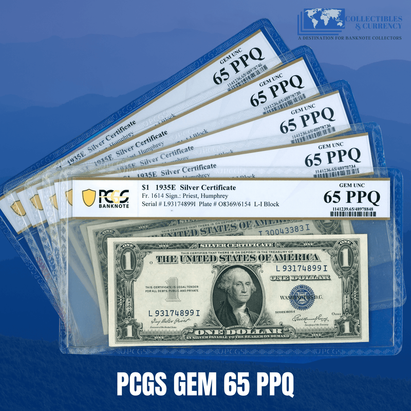 Fr.1614 1935E $1 One Dollar Silver Certificate, PCGS 65 PPQ