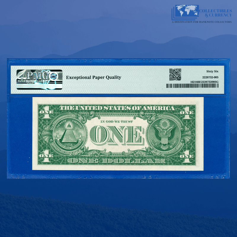 Fr.1621 1957B $1 Silver Certificate, MISMATCHED SERIAL NUMBER ERROR, PMG 66 EPQ