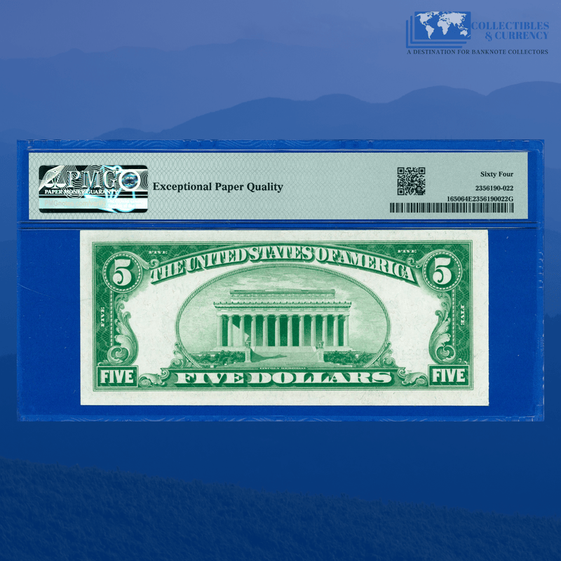 Fr.1650 1934 $5 Five Dollars Silver Certificate, B/A Block, PMG 64 EPQ