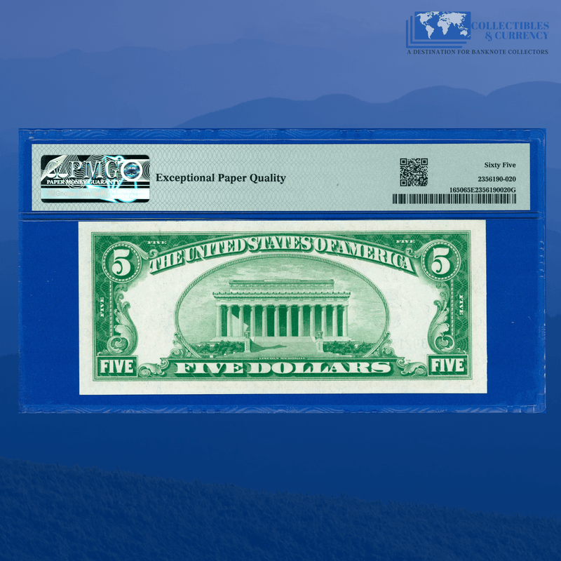 Fr.1650 1934 $5 Five Dollars Silver Certificate, PMG 65 EPQ