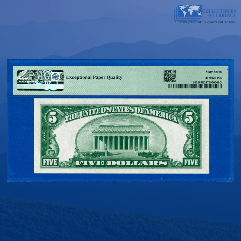 Fr.1651 1934A $5 Five Dollars Silver Certificate, PMG Superb GEM 67 EPQ