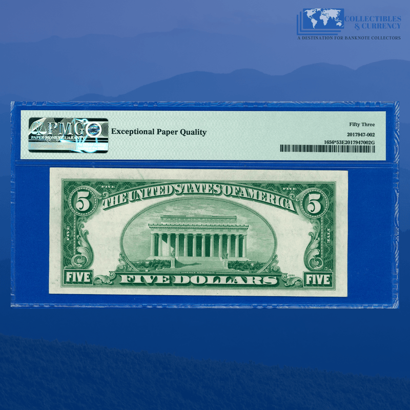 Fr.1656* 1953A $5 Five Dollars Silver Certificate Star Note, PMG 53 EPQ