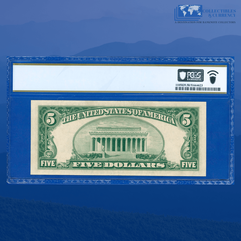 Fr.1657 1953B $5 Five Dollars Silver Certificate, F/A Block, PCGS 58 EPQ