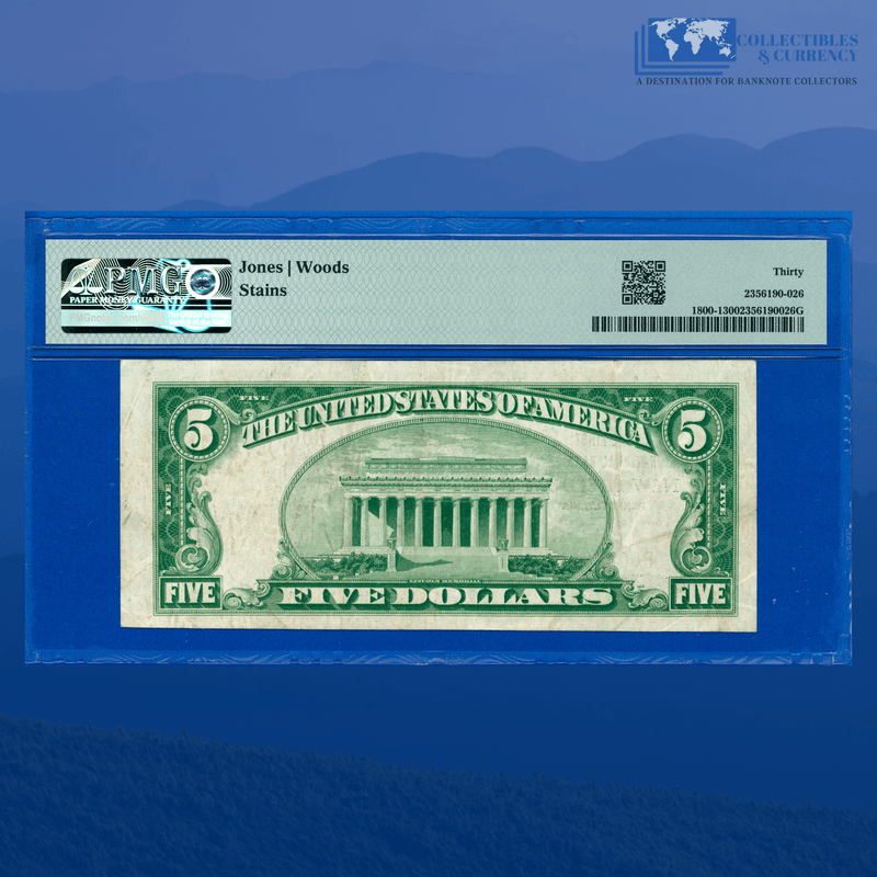 Fr.1800-1 1929 $5 First National Bank Of NEW FREEDOM, PA Charter