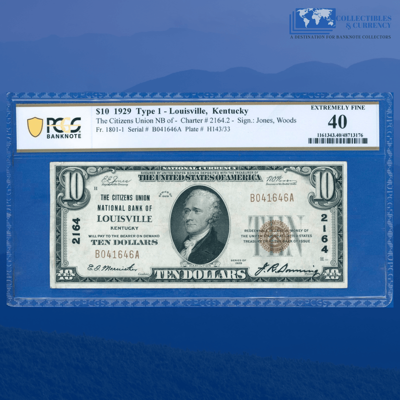 Fr.1801-1 1929 $10 CITIZENS National Bank OF LOUISVILLE, KY, Charter