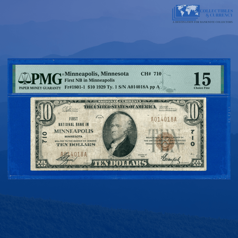 Fr.1801-1 1929 $10 First National Bank Of MINNEAPOLIS, MN Charter