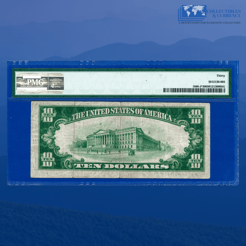 Fr.1860-J* 1929 $10 Ten Dollars FRBN Star Note Kansas City, PMG 30