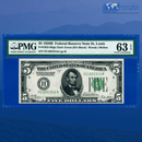 Fr.1952-H 1928 $5 Five Dollars FRN St. Luois, PMG 63 EPQ