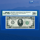 Fr.2055-E 1934A $20 Twenty Dollars Federal Reserve Note Richmond, PMG 58 EPQ