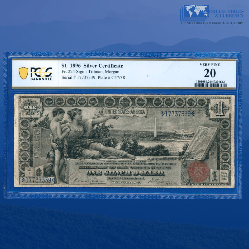 Fr.224 1896 $1 One Dollar Silver Certificate "EDUCATIONAL NOTE", PCGS 20