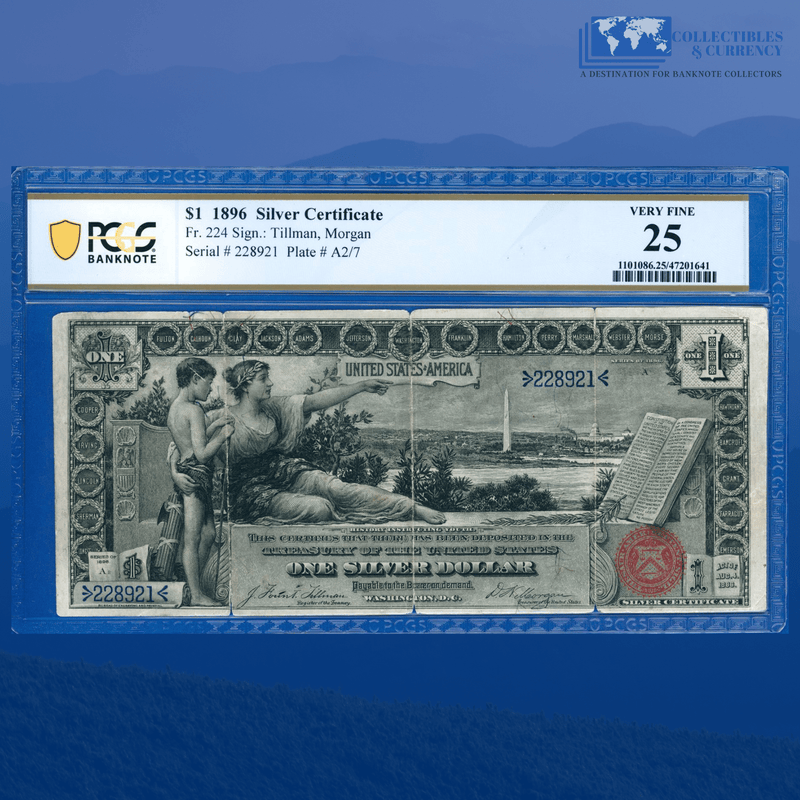 Fr.224 1896 $1 One Dollar Silver Certificate "EDUCATIONAL NOTE", PCGS 25 Comment